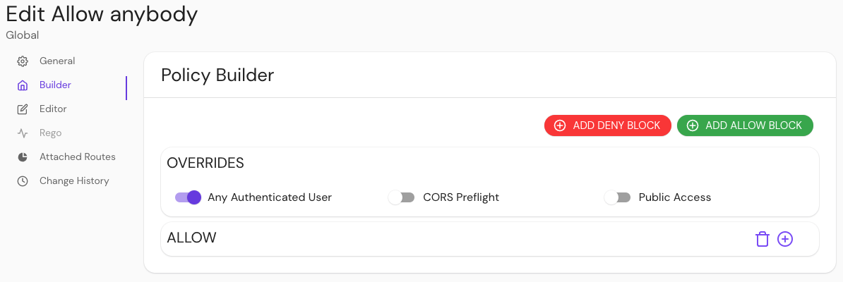 Edit &#39;Allow anybody&#39; policy
